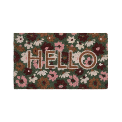 Ruco print Hello flowers - dørmatte i kokos